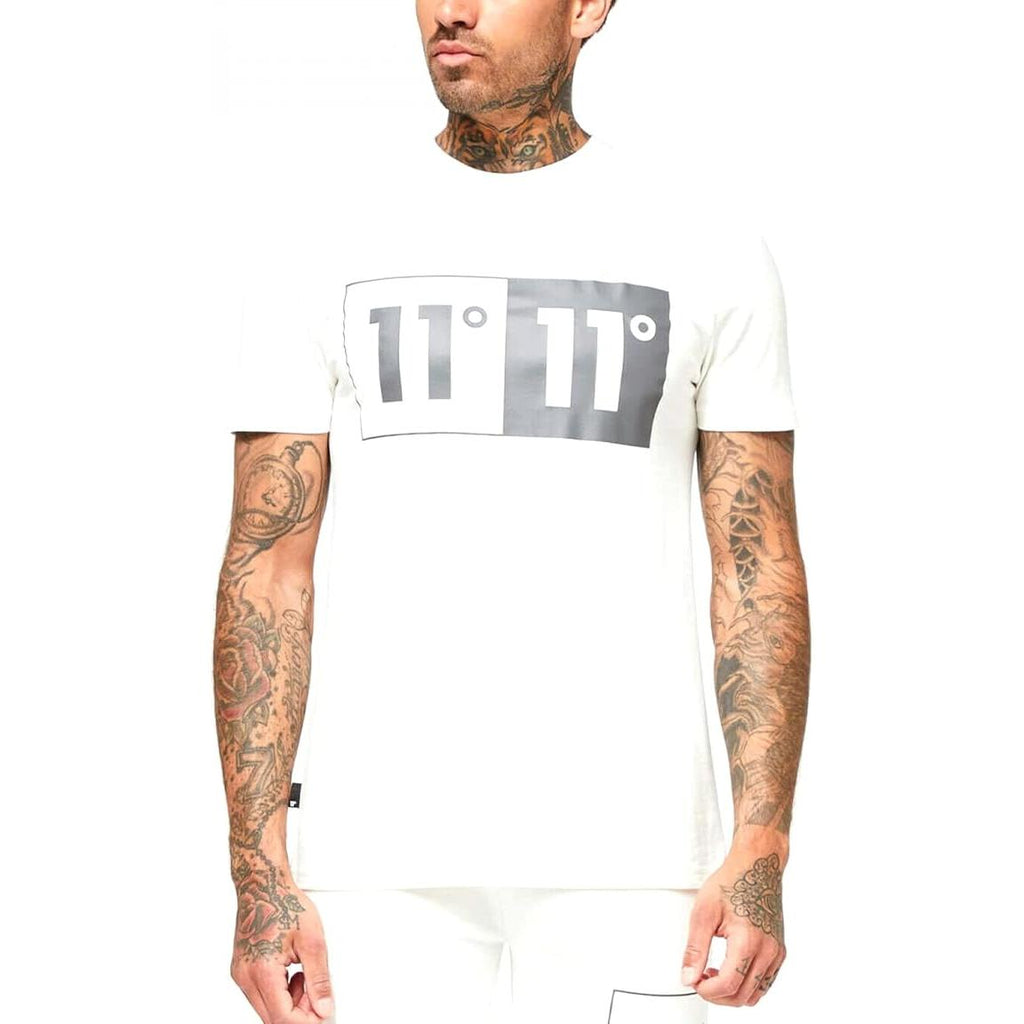 Eleven Degrees 11º Camiseta Deportiva para Hombre con Logotipo 11D1011-752 White.