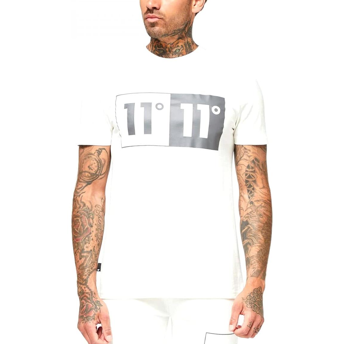 Eleven Degrees 11º Camiseta Deportiva para Hombre con Logotipo 11D1011-752 White.