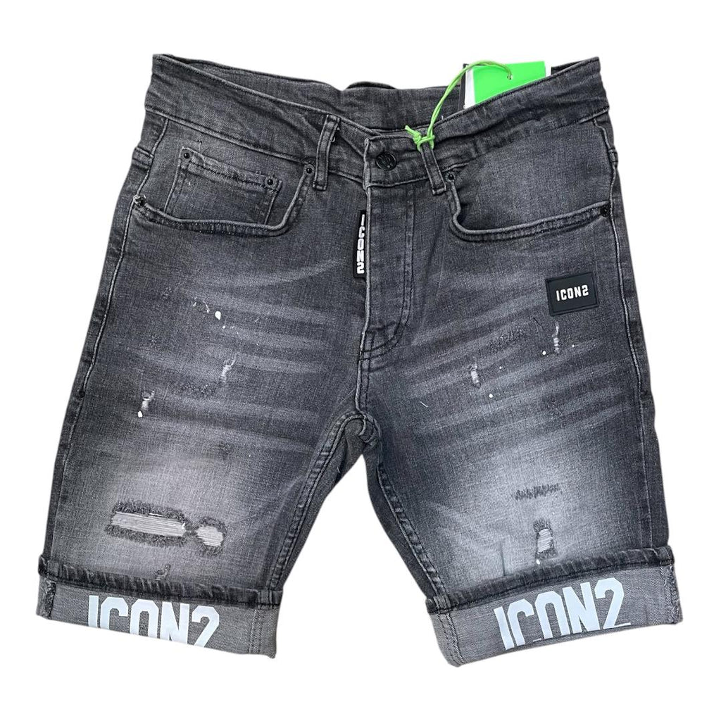 ICON2 Pantalon Corto de hombre de algodón elástico, colección Primavera/Verano (6354) Gris