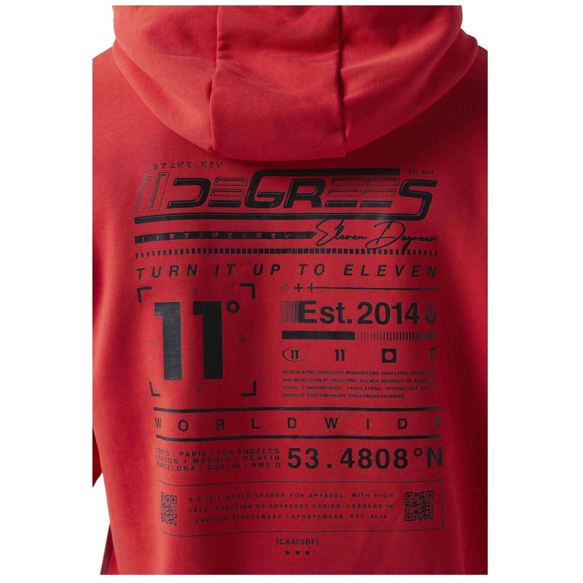 ELEVEN DEGREES SUDADERA HOMBRE. 11D3879-577 Red.