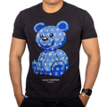 Camiseta Louis Vendome Oso Street con Pedreria LV-71-2 BLACK/BLUE.
