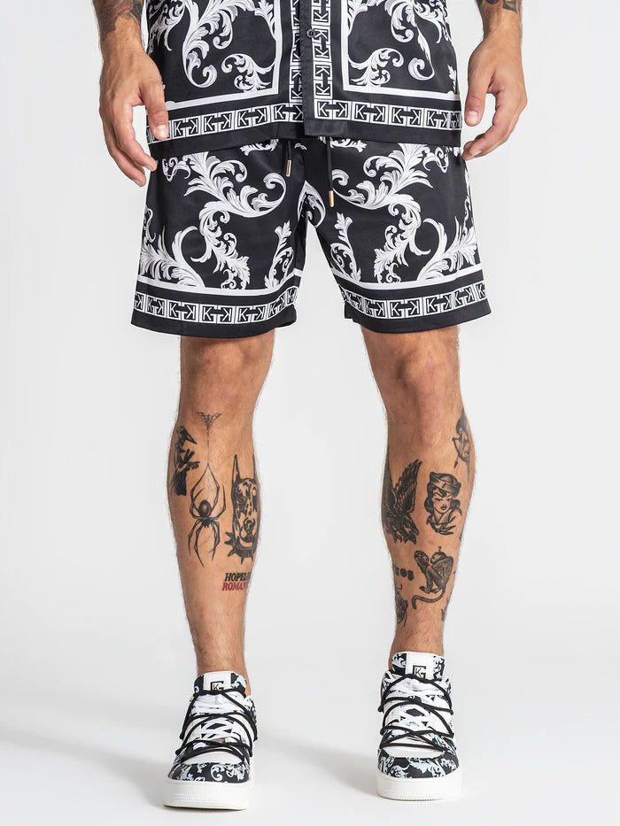 GIANNI KAVANAGH Pantalones Cortos de Satén Negros Majestic GKM007520