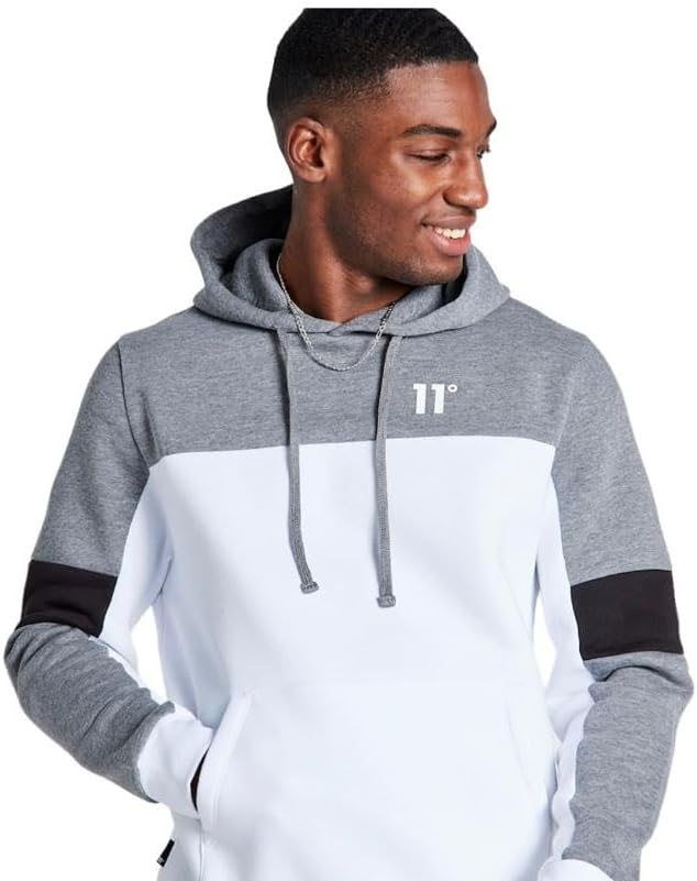 ELEVEN DEGREES SUDADERA CON CAPUCHA  Blanco/CARBÓN Marl/Negro-11D3338-1048