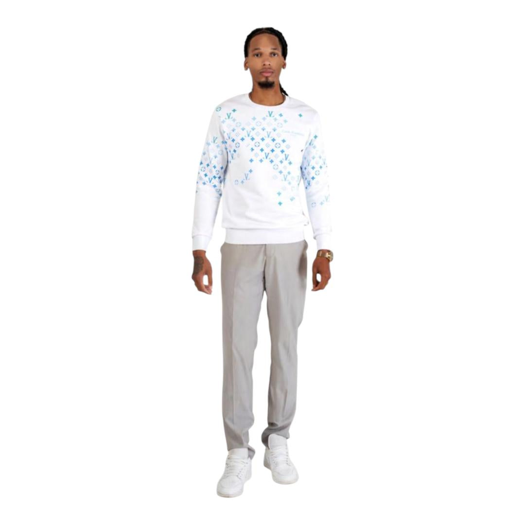 LOUIS VENDOME Sudadera Hombre Sin Capucha LV-37 White.