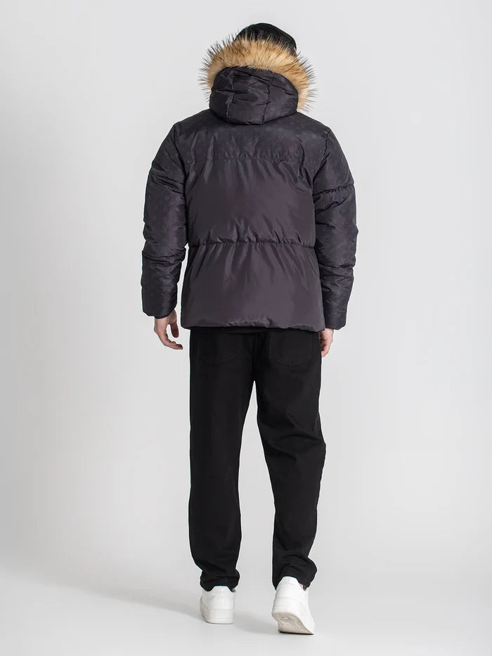 GIANNI KAVANAGH ,Cazadora Plumífero Negra Logomania GKM006985 Black.