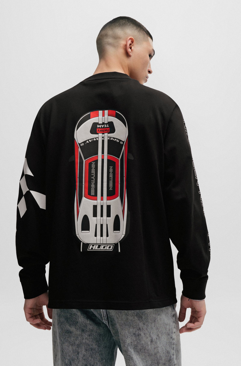 HUGO BOSS  Jersey de algodón de manga larga Dasino con estampados estilo Racing para hombre 50511045-001