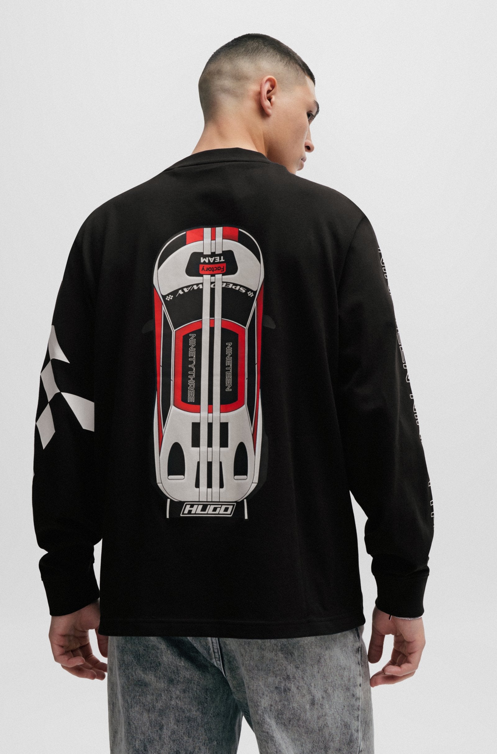 HUGO BOSS  Jersey de algodón de manga larga Dasino con estampados estilo Racing para hombre 50511045-001