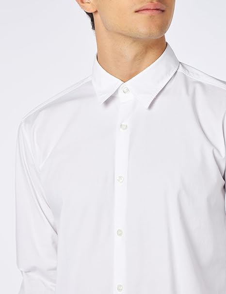 HUGO BOSS  Camisa Hombre, Manga Larga Color Blanco, 50500216-199.