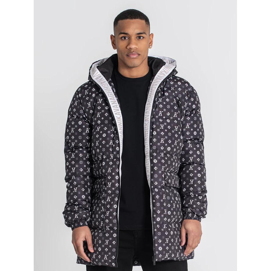 GIANNI KAVANAGH ,Abrigo Acolchado Negro Logomania GKM007000.