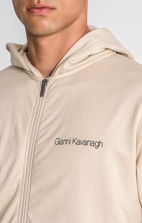 Gianni Kavanagh Beige Essential Micro Hoodie Jacket Hooded Sweatshirt para Hombre