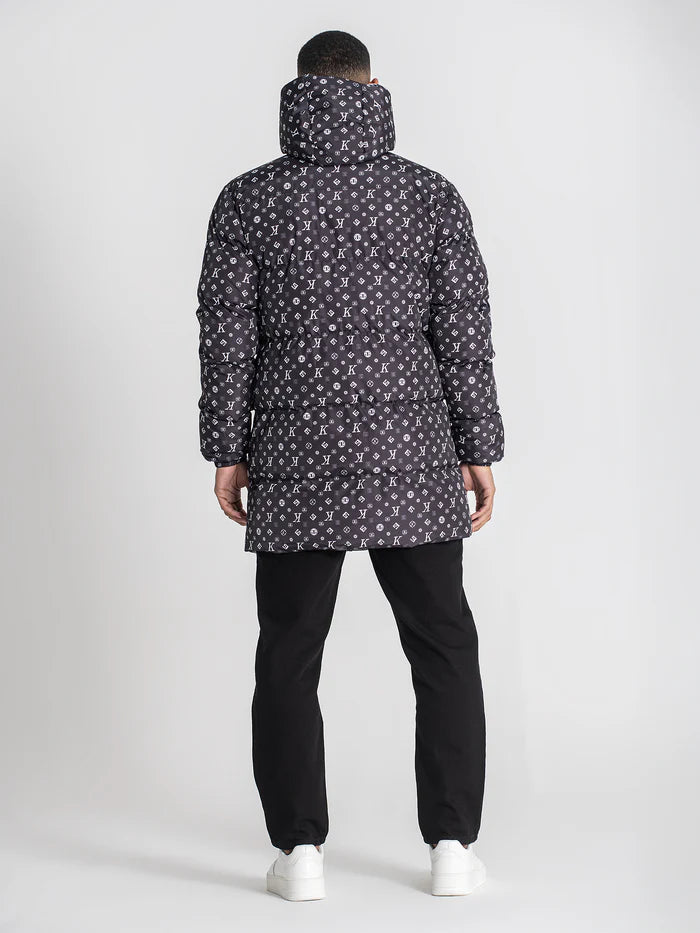GIANNI KAVANAGH ,Abrigo Acolchado Negro Logomania GKM007000.