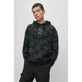 HUGO BOSS - Sudadera con capucha para hombre de algodón con logotipo y obra de arte 50505514-011.