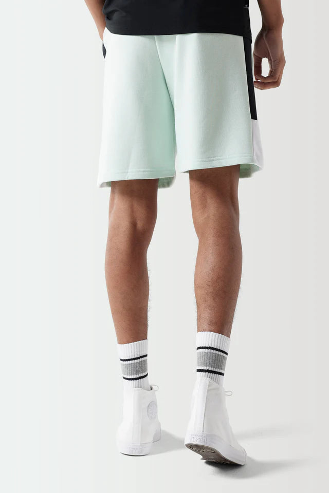 ELEVEN DEGREES SHORT TRIPLE PANEL SWEAT SHORTS - GLACIER GREEN / BLACK / WHITE 11D3705-495.