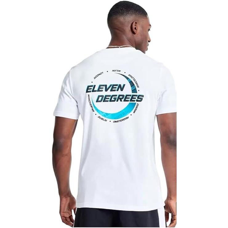 Eleven Degrees 11º City Circle Graphic T-Shirt - White / Kingfisher 11D3711-1167.