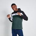 .SUDADERA CON CAPUCHA CON PANELES CORTADOS Y COSIDO - NEGRO / VERDE ABETO OSCURO /11D3306-1040