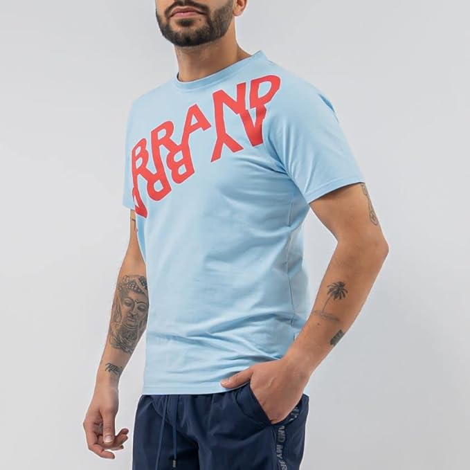 MY BRAND Camiseta Hombre MB Double Branding 1-X22-001-C-009 Blue.
