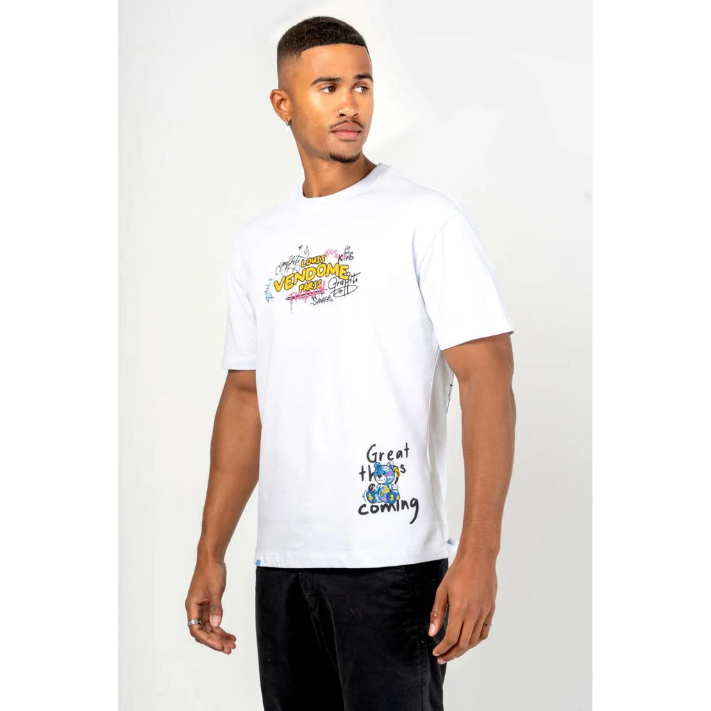 Louis Vendome  CAMISETA OSO DE GRAFFIT LV-73 White.