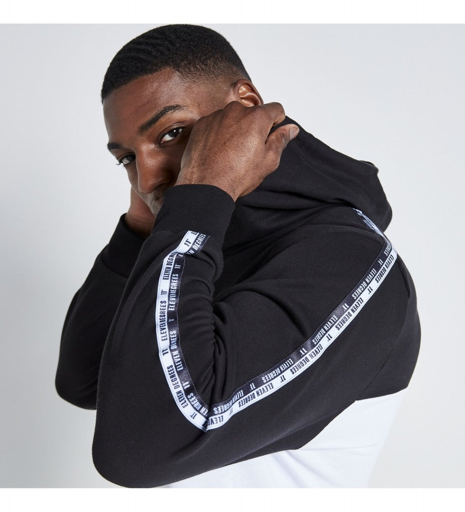 ELEVEN DEGREES  Sudadera Double Taped blanco, negro 11D3312-047.