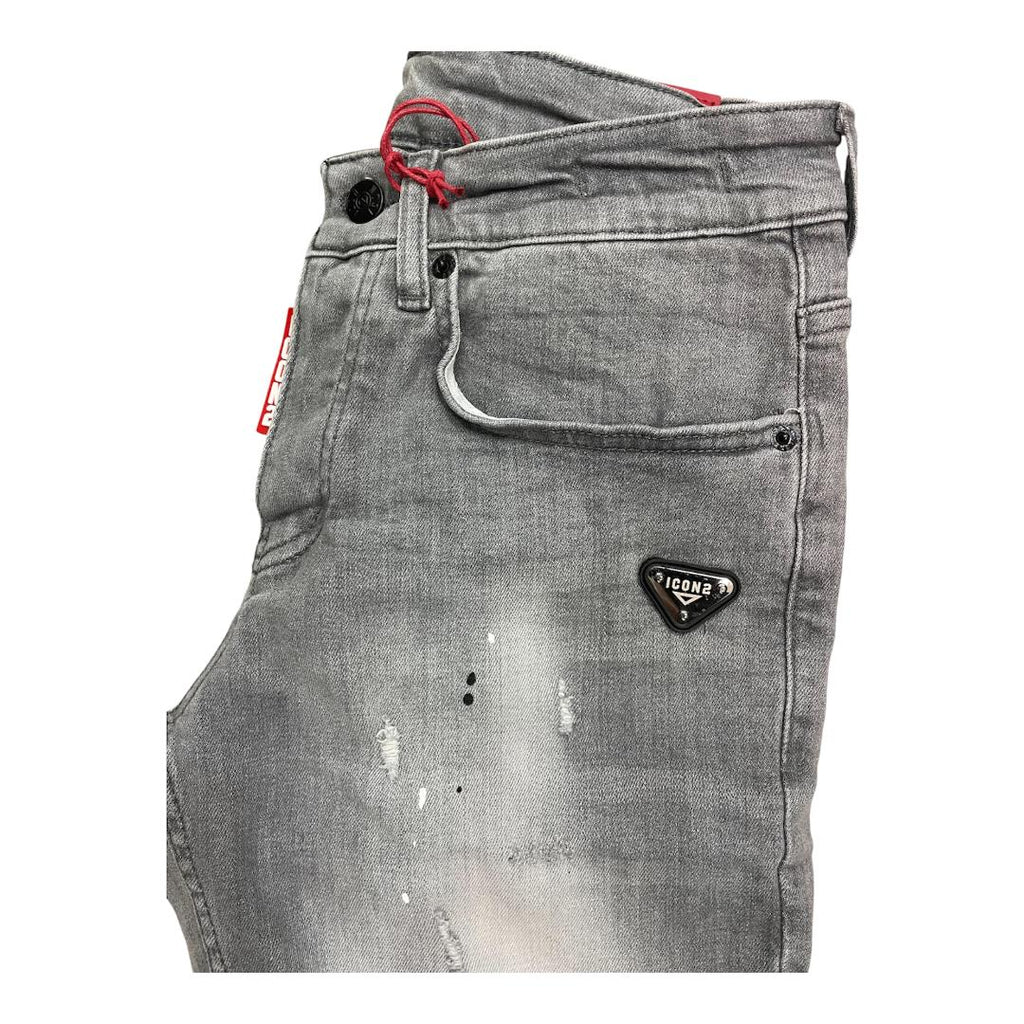 ICON2 Pantalon Corto de hombre de algodón elástico, colección Primavera/Verano (3457) Gris.