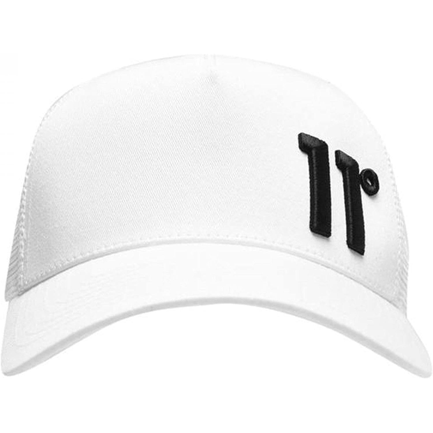 11 Degrees Gorra Trucker Negra Lisa con Red 11D082-002 White.