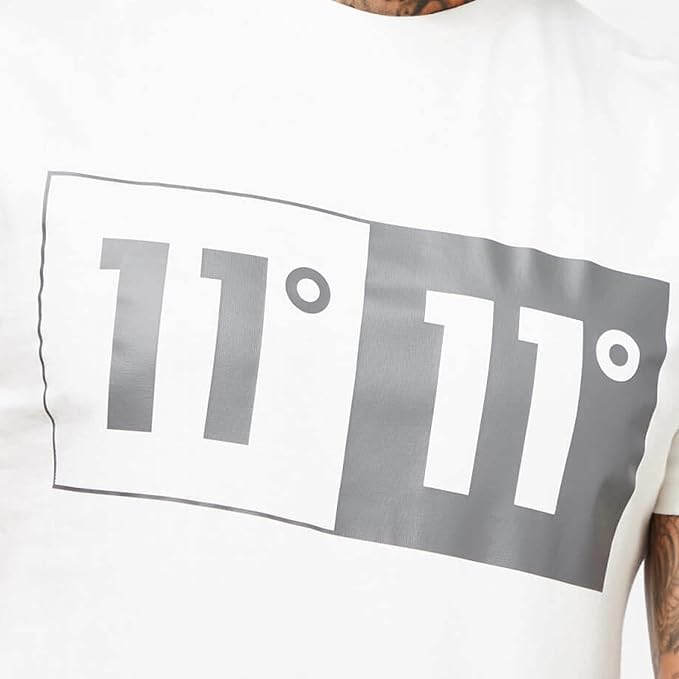 Eleven Degrees 11º Camiseta Deportiva para Hombre con Logotipo 11D1011-752 White.