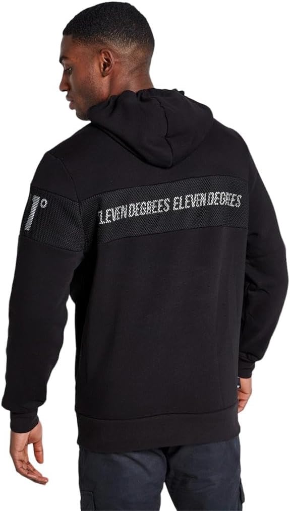 ELEVEN DEGREES Sudadera con Capucha DE Malla Y Cremallera CUARTA - 11D3337-001 Negro.