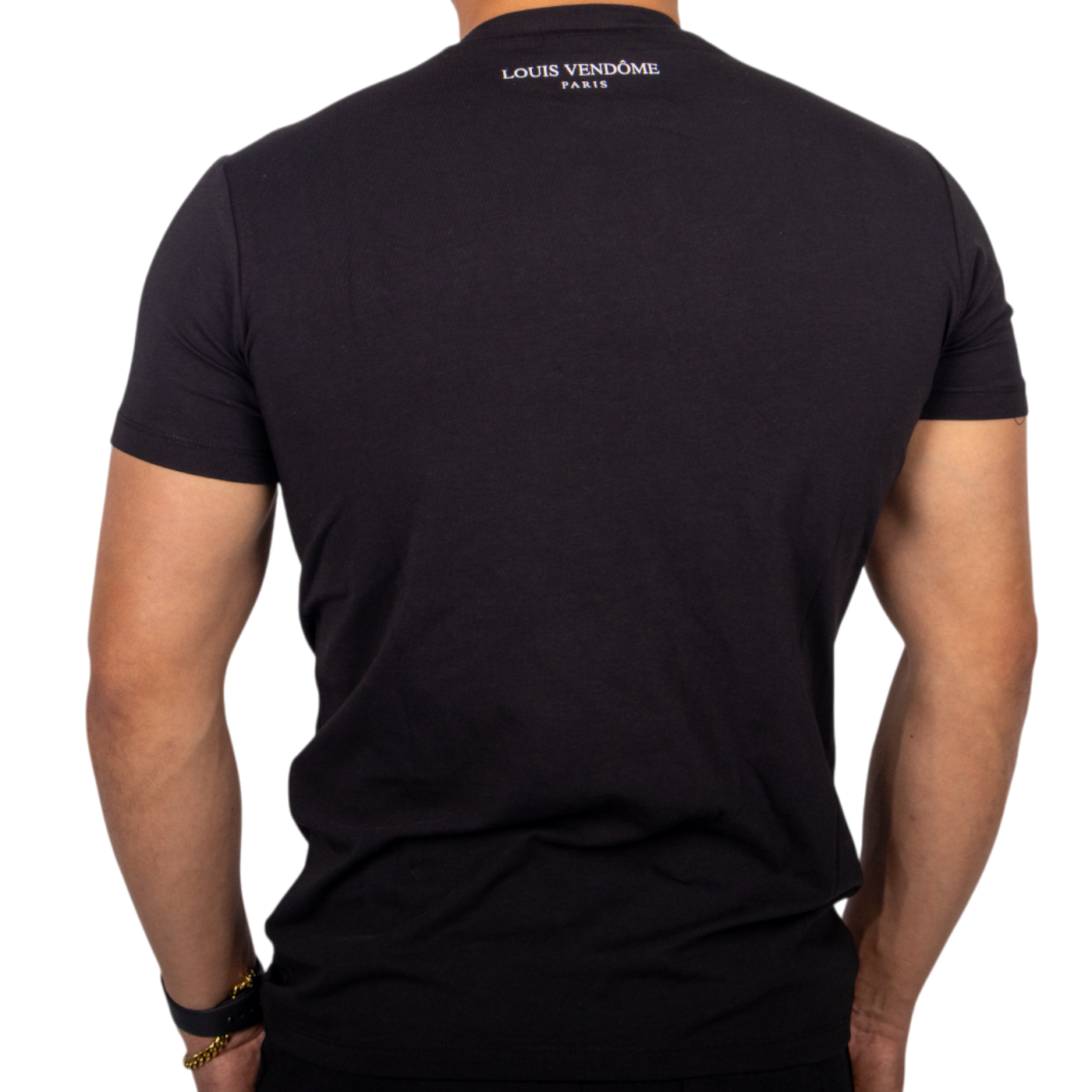Camiseta Louis Vendome Oso Street con Pedreria LV-71-2 BLACK/GOLD.
