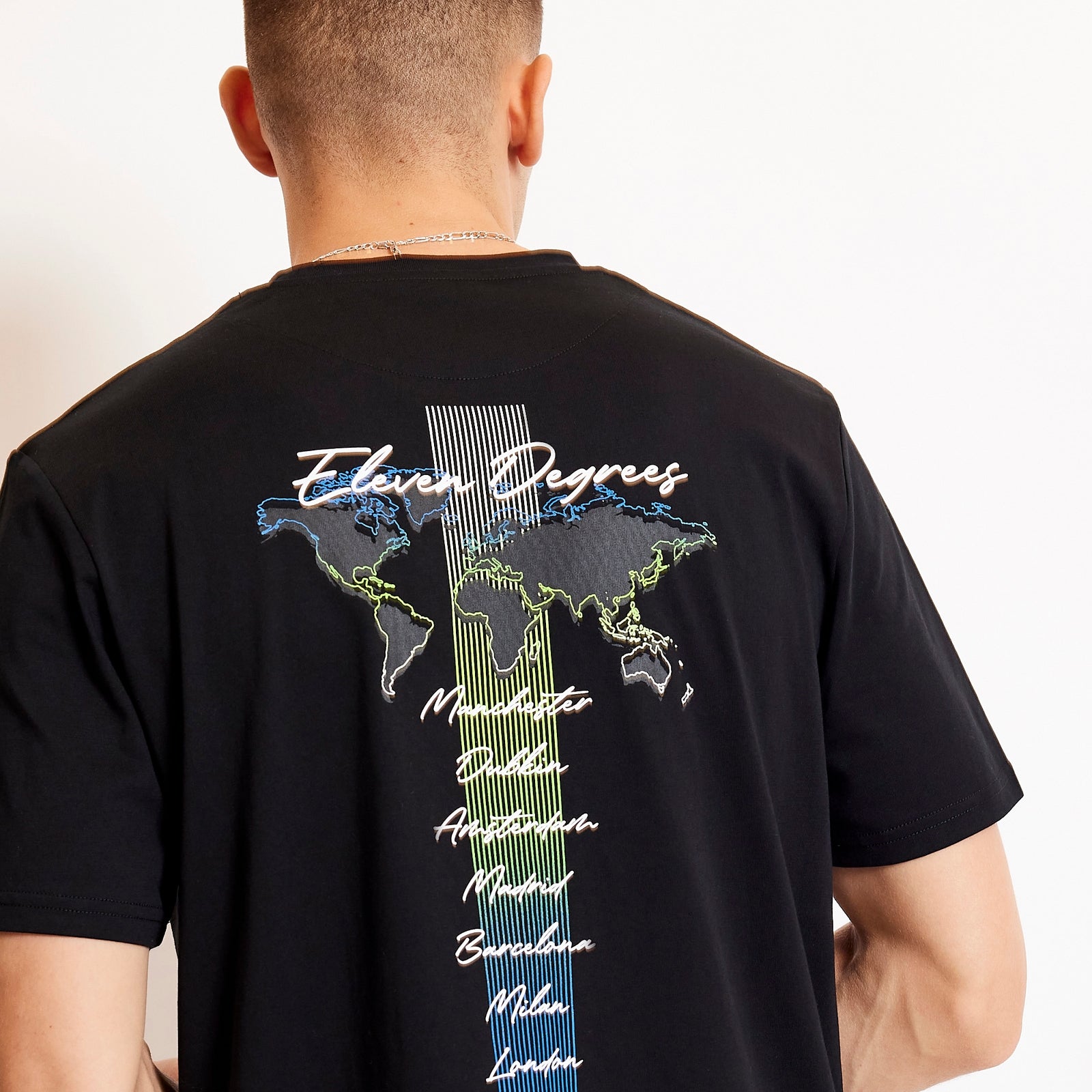 Eleven Degrees 11º City Map Graphic T-Shirt - Black 11D3736-001