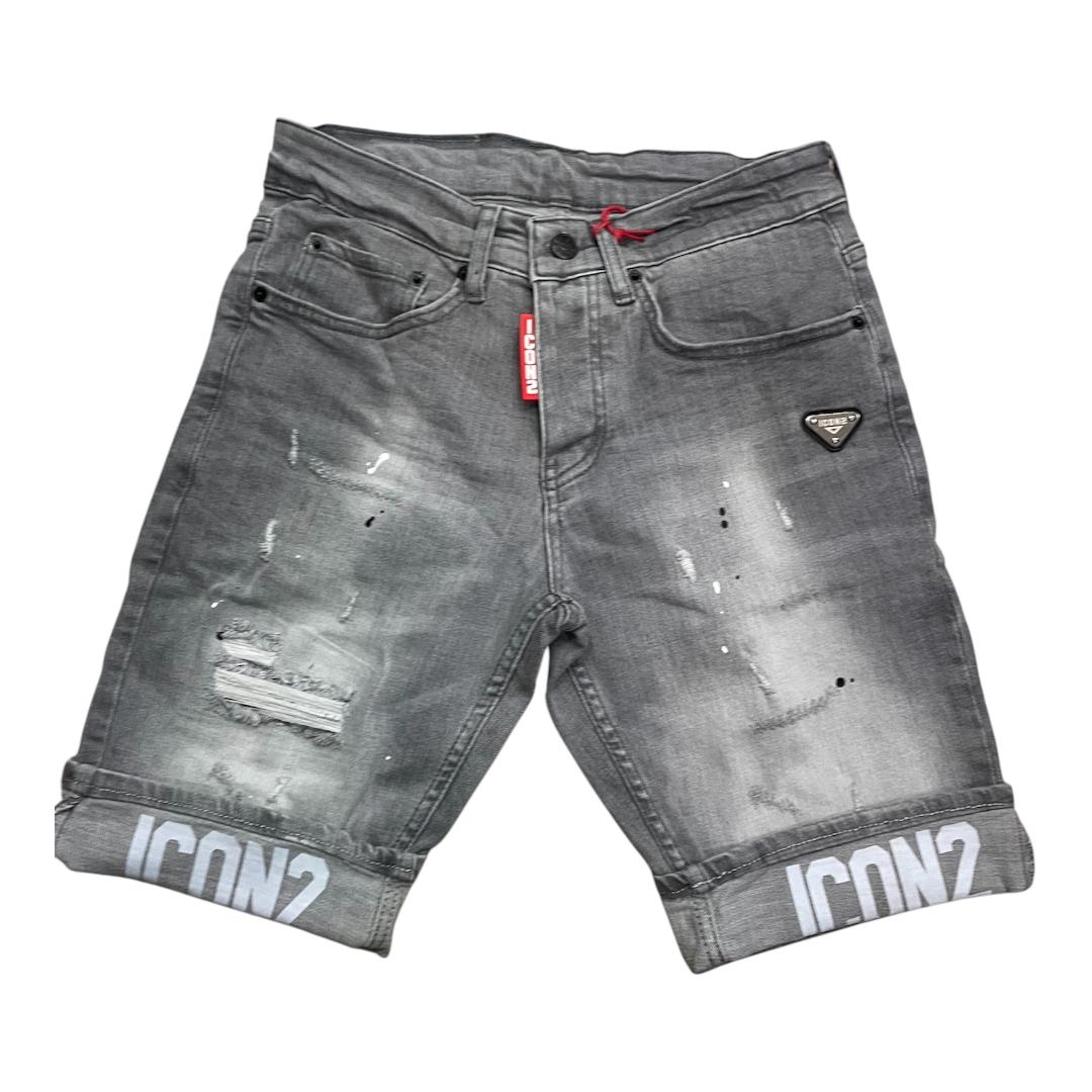 ICON2 Pantalon Corto de hombre de algodón elástico, colección Primavera/Verano (3457) Gris.