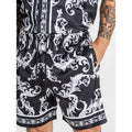 GIANNI KAVANAGH Pantalones Cortos de Satén Negros Majestic GKM007520