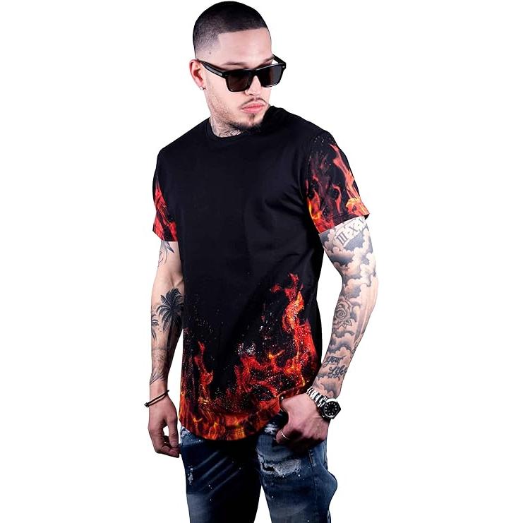 GEORGE-V CAMISETA CUELLO REDONDO FLAMES - GV2030 Black