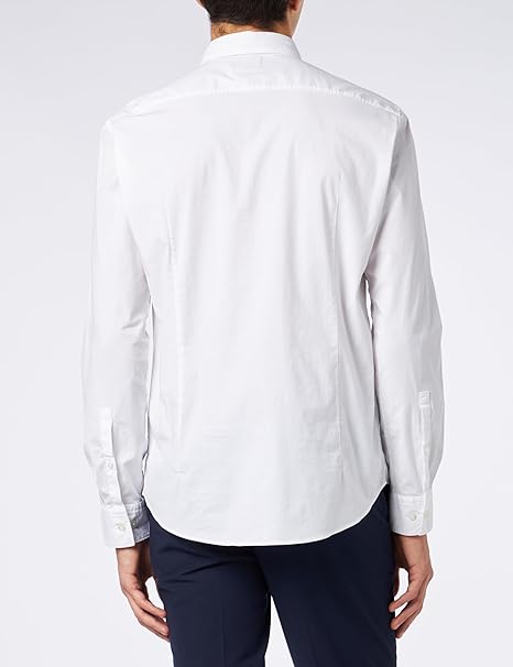 HUGO BOSS  Camisa Hombre, Manga Larga Color Blanco, 50500216-199.