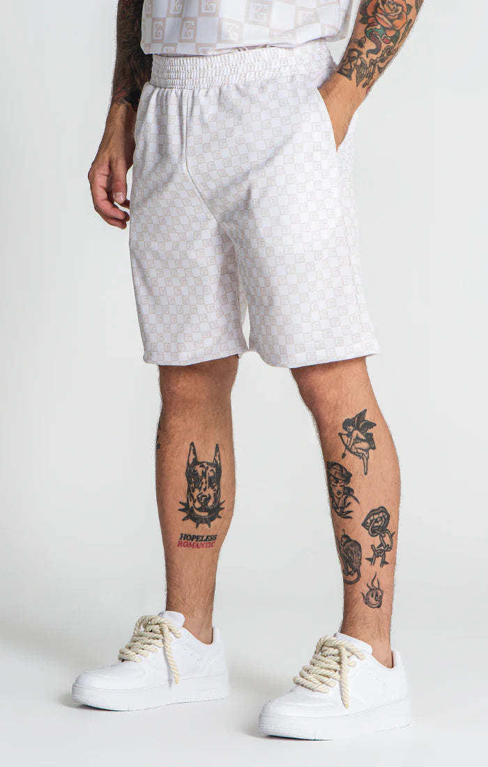 GIANNI KAVANAGH PANTALONES CORTOS BEIGE CHECKERS GKM006581 Hombre.