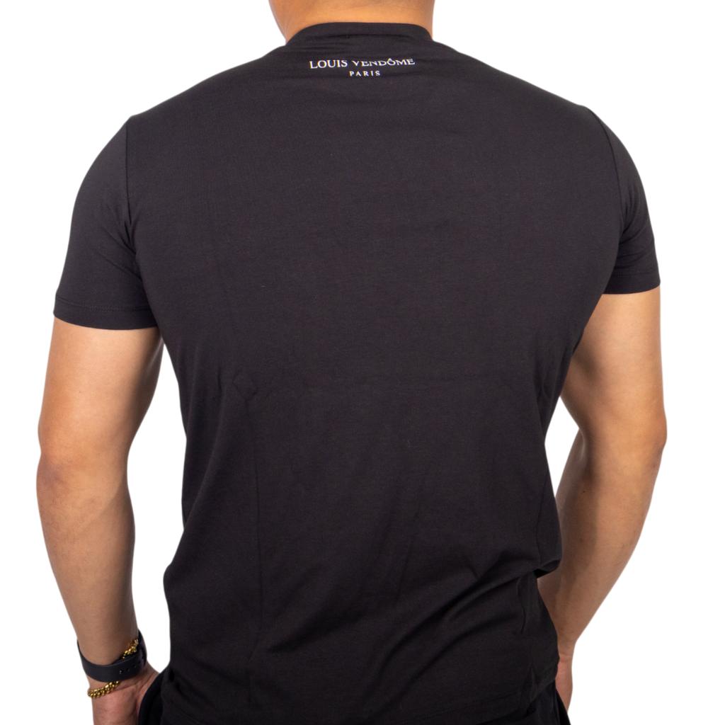 Camiseta Louis Vendome Oso Street con Pedreria LV-71-2 BLACK/BLUE.