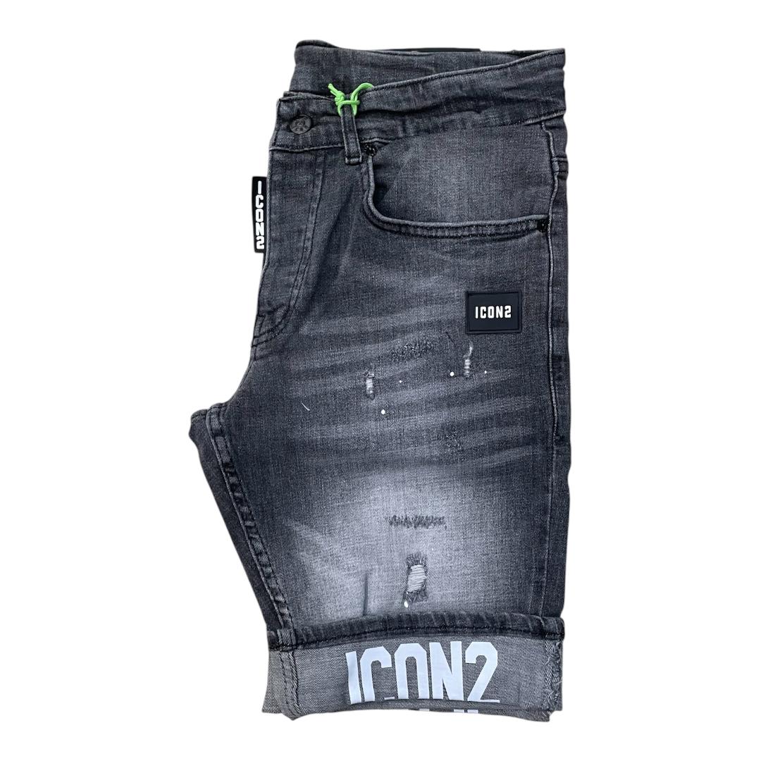 ICON2 Pantalon Corto de hombre de algodón elástico, colección Primavera/Verano (6354) Gris