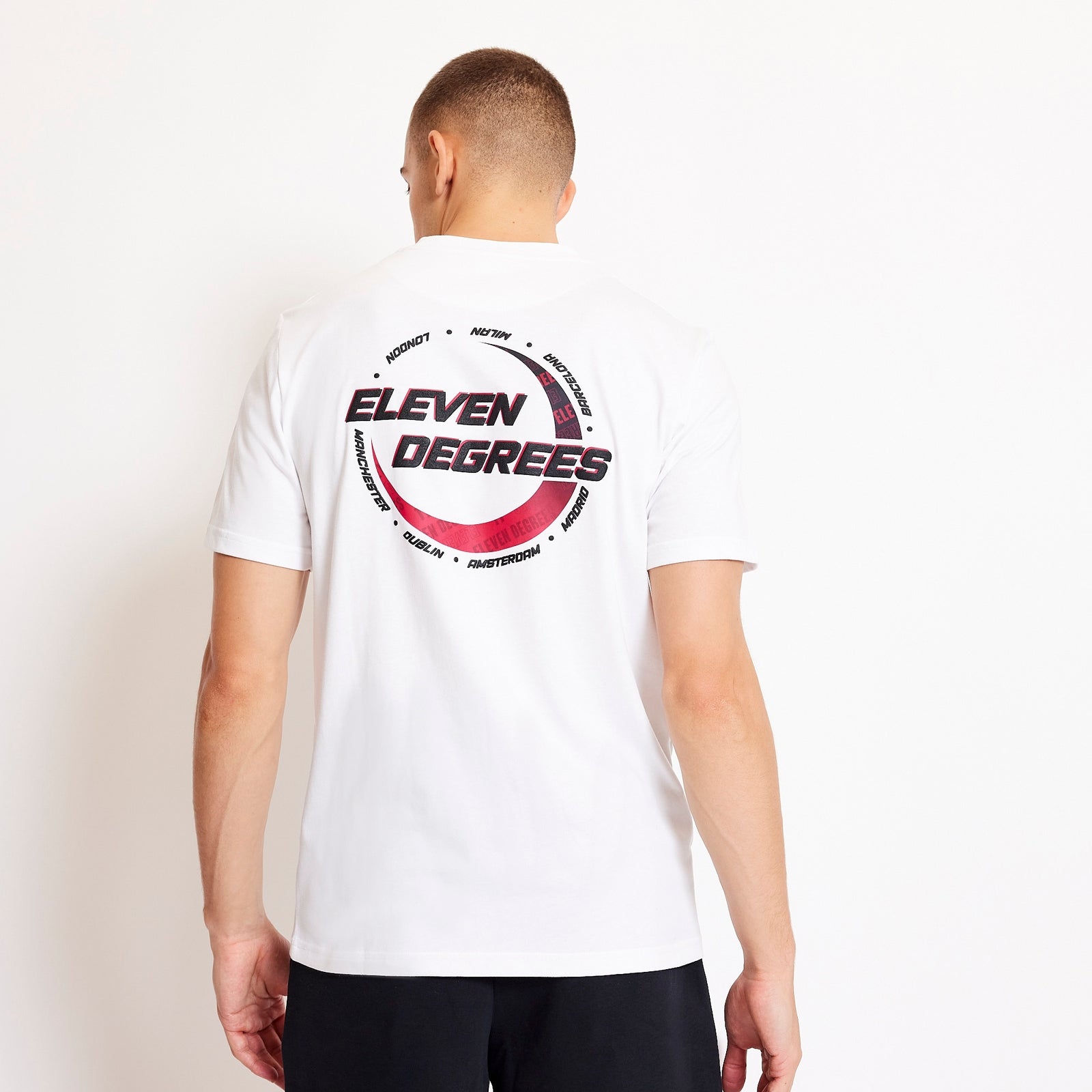 Eleven Degrees 11º City Circle Graphic T-Shirt - White / Kingfisher 11D3711-1165.