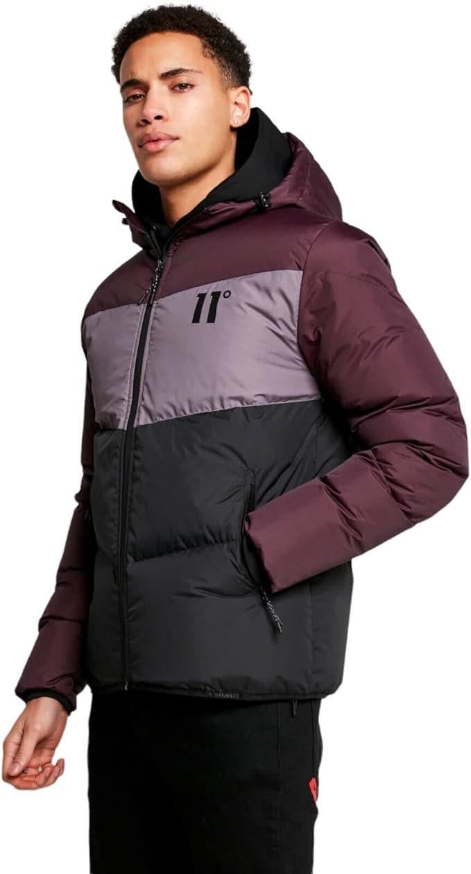 ELEVEN DEGREES Cazadora Large Panelled  - Mulled Red/Black/Shadow Grey 11D1378-917.